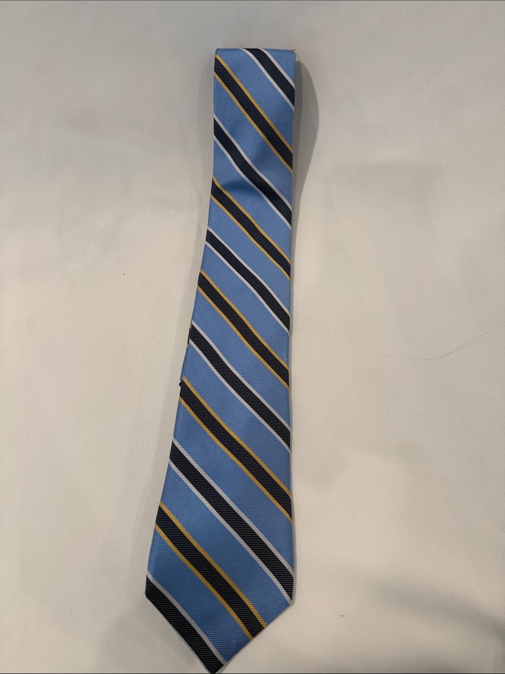 Nordstrom Light Blue Striped Tie with Navy and Gold Accents
